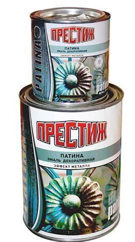 Эмаль Престиж декор Патина лимонное золото 0,2л