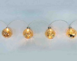 Гирлянда FERON CL110 6LED "шары стекл. золотистые" батар. 3*АА IP20