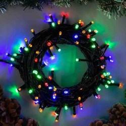 Гирлянда "Нить" 10 м , IP44, УМС, тёмная нить, 72 SMD-LED, свечение синее, 220 В