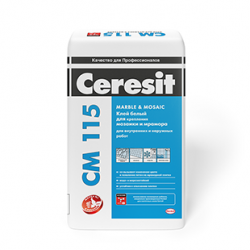 Клей Ceresit СМ-115 (25кг.) для мрам. плитки и мозайки  для внутр. и нар. работ Церезит