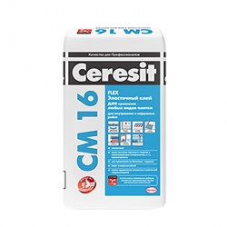 Клей Ceresit СМ-16 (25кг.) для минер. плитки  для внутр. и нар. работ (48) Церезит